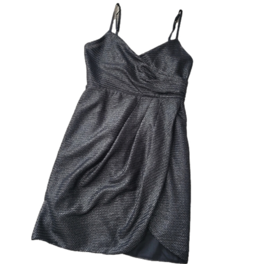 Urban Outfitters Black and Silver Mini Slip Dress sz S - Like New